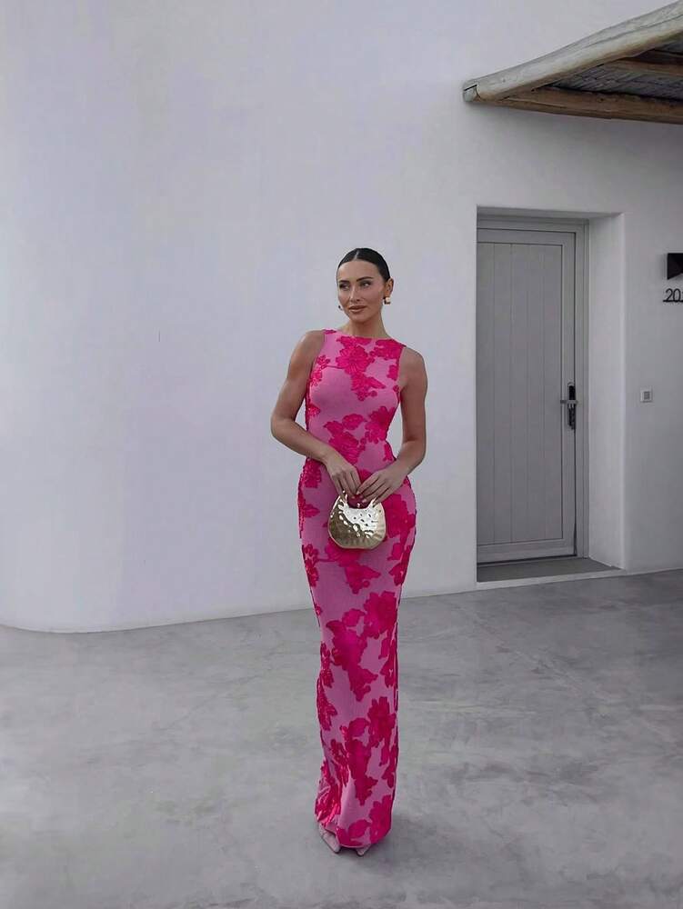 Women's Heavy Embroidery Mesh Mini Dress With Sculptural Floral Design Elegant Banquet Party Outfit Evening Bodycon Cocktail Dress
