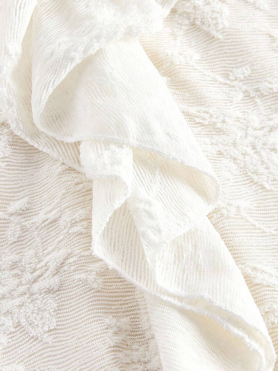 Women's Lace Patchwork Ruffle V Neck Mid Calf Dress Elegant Vacation Outfit Old Money Boho Style Summer Clothes Wedding Guest Fashion
