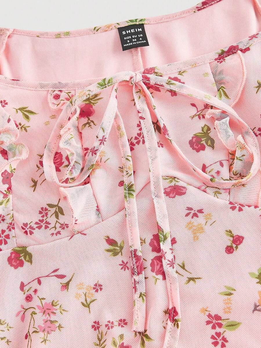 Women's Apricot Ditsy Floral Long Summer Dress Elegant Casual Vacation Outfit Holiday Beachwear Maxi Dress For Women Fashion Style