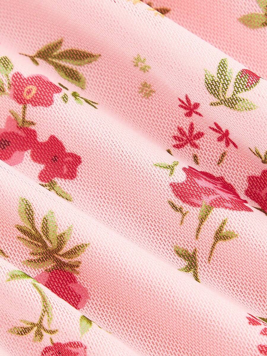 Women's Apricot Ditsy Floral Long Summer Dress Elegant Casual Vacation Outfit Holiday Beachwear Maxi Dress For Women Fashion Style