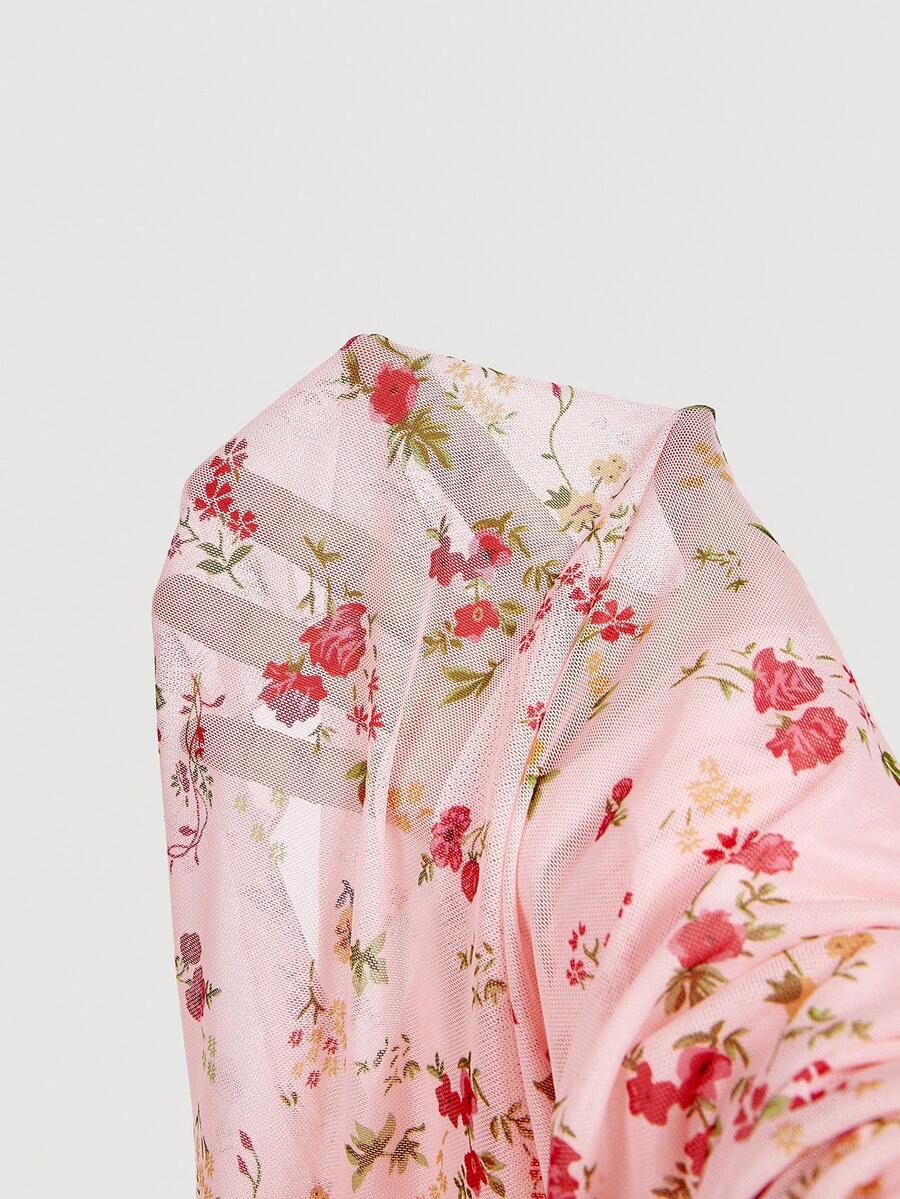Women's Apricot Ditsy Floral Long Summer Dress Elegant Casual Vacation Outfit Holiday Beachwear Maxi Dress For Women Fashion Style