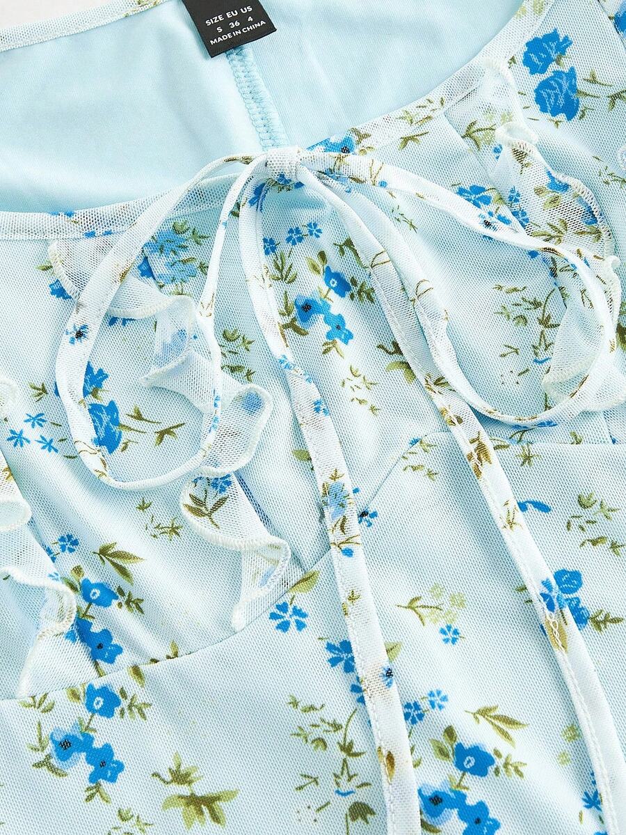 Women's Apricot Ditsy Floral Long Summer Dress Elegant Casual Vacation Outfit Holiday Beachwear Maxi Dress For Women Fashion Style