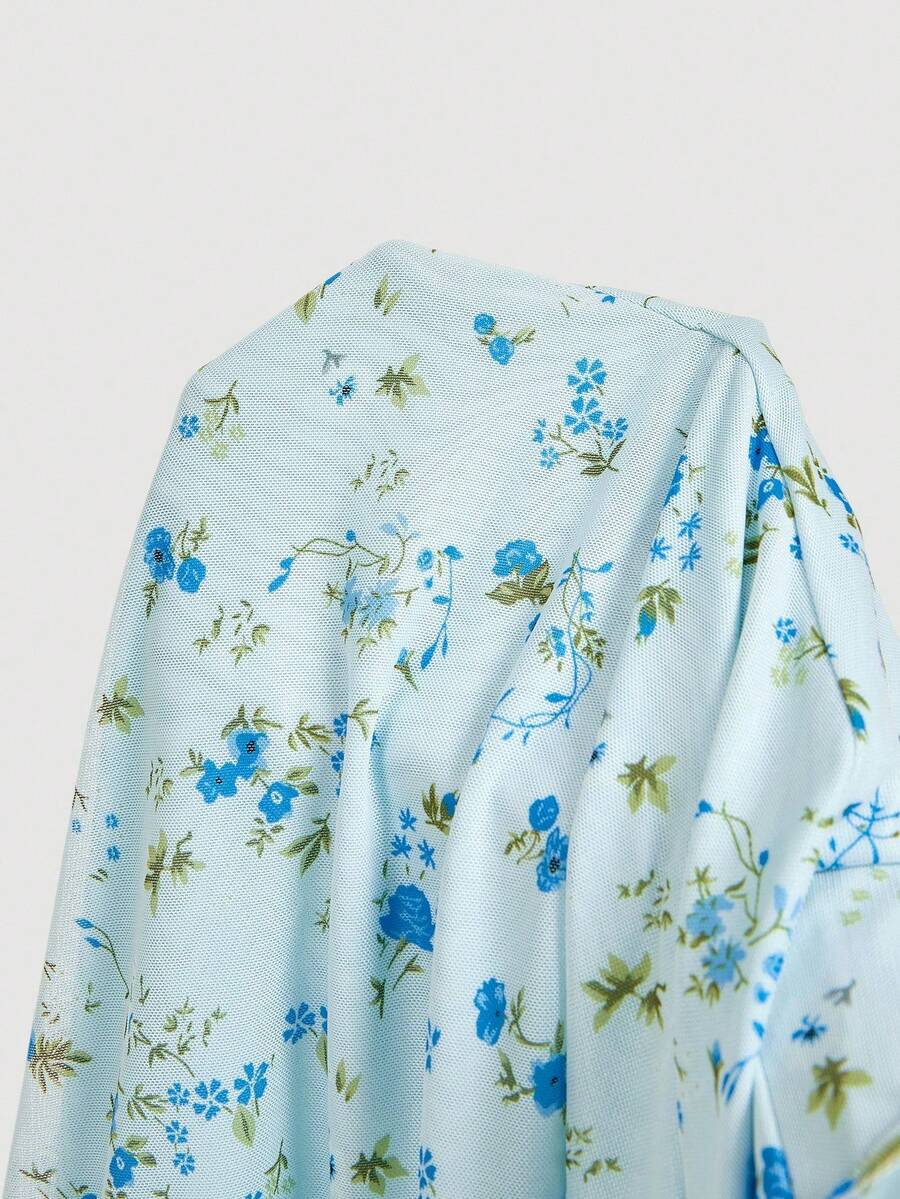 Women's Apricot Ditsy Floral Long Summer Dress Elegant Casual Vacation Outfit Holiday Beachwear Maxi Dress For Women Fashion Style